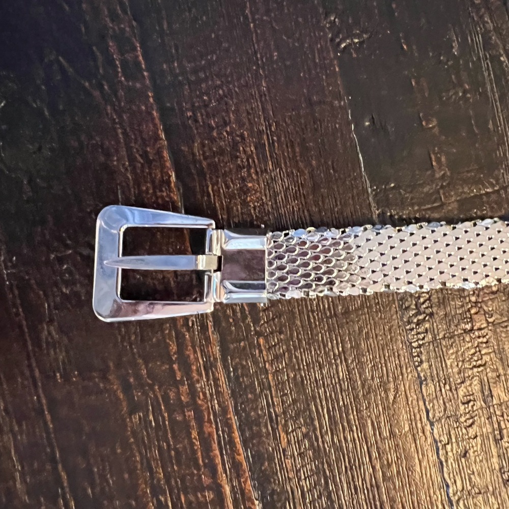 Vintage Whiting and Davis silver tone Mesh Metal Belt no flaws